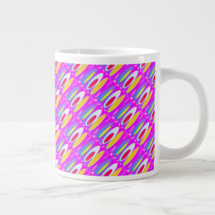 Grande Tasse Art motif ovale dans des couleurs mélangées modern