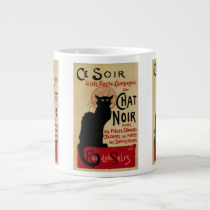 Grande Tasse Art Nouveau vintage, Ce Soir Conversation Noir Cha