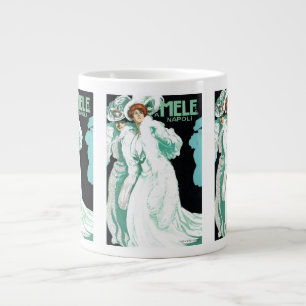 Grande Tasse Art Nouveau vintage, mode italienne, femmes élégan