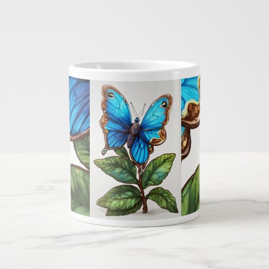 Grande Tasse Artistère de farce : Papillon aquarelle (Devant)