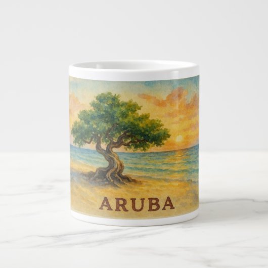 Grande Tasse Aruba Eagle Beach Divi Tree Heure Dorée (Devant)