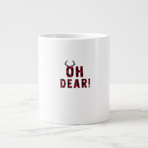 Grande Tasse Attitude Amusante Oh Mon Dieu Cerf à Carreaux Créa