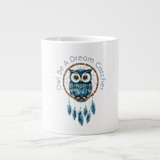Grande Tasse Attrape-rêve de la chouette bleue (Devant)