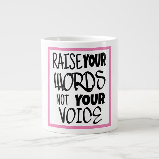 Grande Tasse Augmentez vos mots une citation motivante Spéciali (Devant)