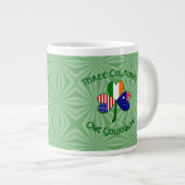 Grande Tasse Australie Irlande États-Unis Drapeaux Shamrock Vot (Devant droit)