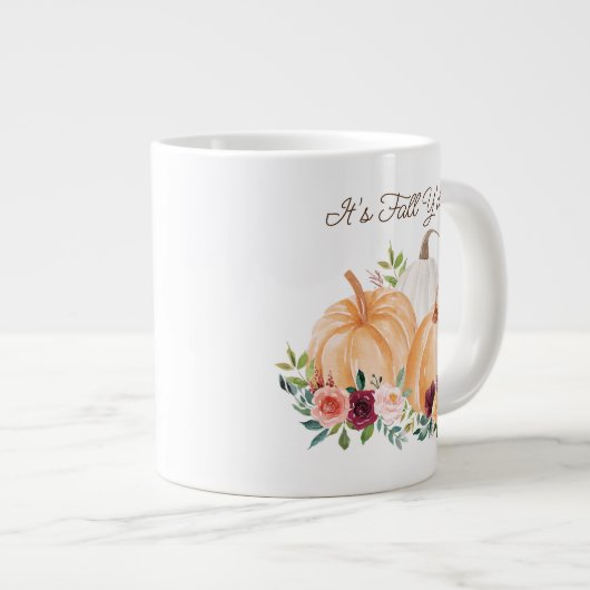 Grande Tasse Automne Citrouilles et fleurs d'automne (Devant droit)