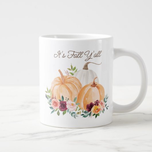 Grande Tasse Automne Citrouilles et fleurs d'automne (Droite)