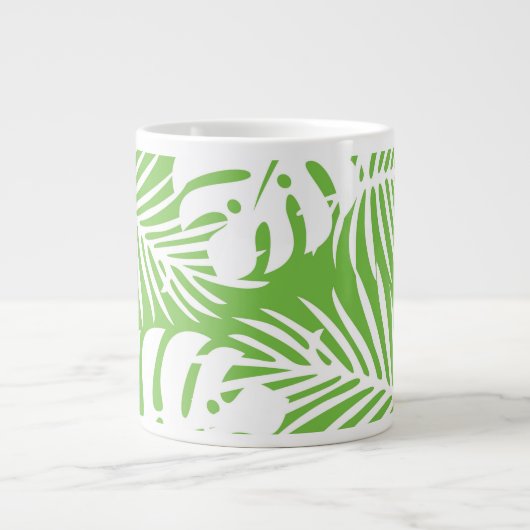 Grande Tasse automne tropical, motifs de feuilles d'été (Devant)