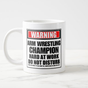 Grande Tasse Avertissement Arm Champion de lutte dur au travail