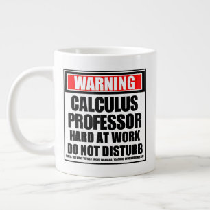 Grande Tasse Avertissement Calculateur Professeur Dur Au Travai
