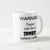 Grande Tasse Avertissement de zombie (Devant droit)