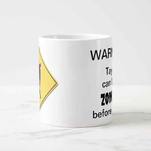 Grande Tasse Avertissement de zombie (Devant)