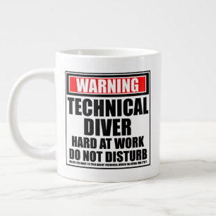 Grande Tasse Avertissement Diver technique dur au travail
