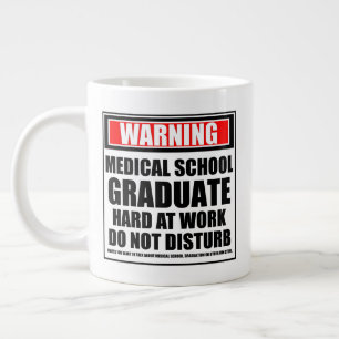 Grande Tasse Avertissement École Médicale Diplômée Dur Au Trava
