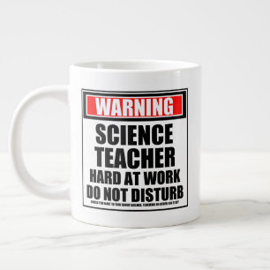 Grande Tasse Avertissement Enseignant Sciences Dur Au Travail