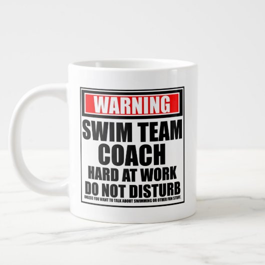 Grande Tasse Avertissement Équipe de natation Entraînement dur  (Gauche)