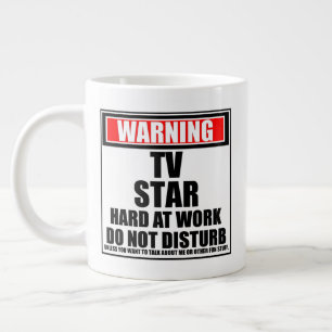 Grande Tasse Avertissement Étoile TV Dur Au Travail Ne Dérangez