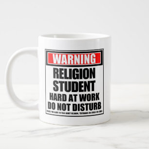 Grande Tasse Avertissement Étudiant Religieux Dur Au Travail