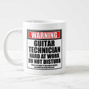 Grande Tasse Avertissement Guitare Technicien Dur Au Travail