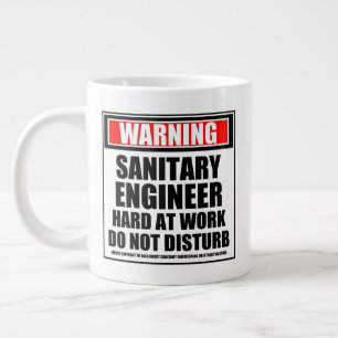Grande Tasse Avertissement Ingénieur Sanitaire Dur Au Travail