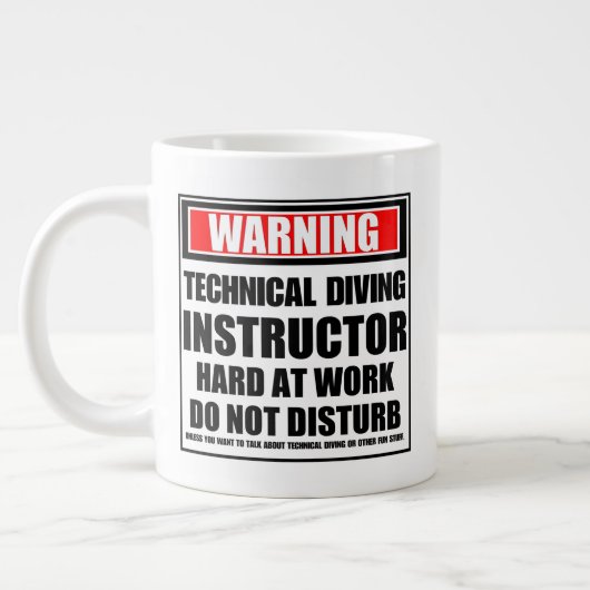 Grande Tasse Avertissement Instructeur Technique De Plongée Dur (Gauche)
