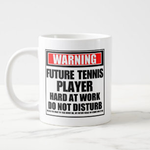 Grande Tasse Avertissement Joueur De Tennis Futur Dur Au Travai