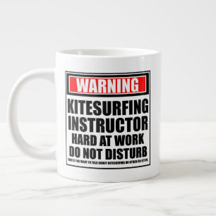 Grande Tasse Avertissement Kitesurf Instructor Dur Au Travail