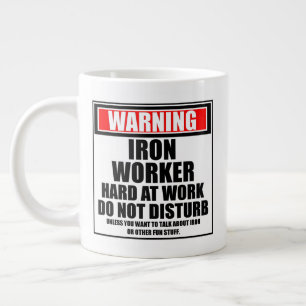 Grande Tasse Avertissement Métallier Travaille Fort Ne Pas Déra