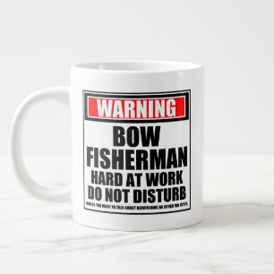 Grande Tasse Avertissement Pêcheur De Bow Dur Au Travail Ne Dér