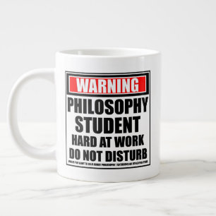 Grande Tasse Avertissement Philosophie Étudiant dur au travail
