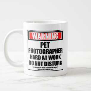 Grande Tasse Avertissement Photographe Animaux domestiques Dur