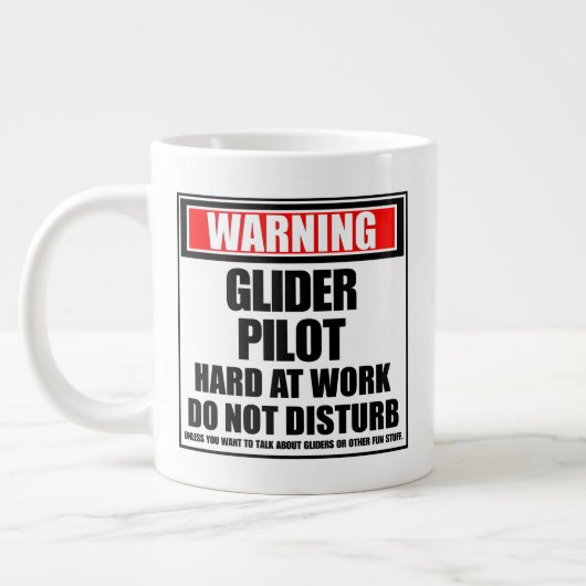 Grande Tasse Avertissement Pilote De Planeur Dur Au Travail Ne  (Gauche)