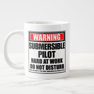 Grande Tasse Avertissement Pilote Submersible Dur Au Travail
