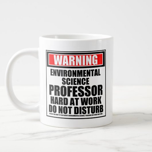 Grande Tasse Avertissement Professeur de sciences De l'environn (Gauche)