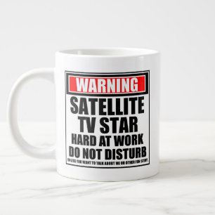 Grande Tasse Avertissement Télévision Satellite Étoile Dur Au T