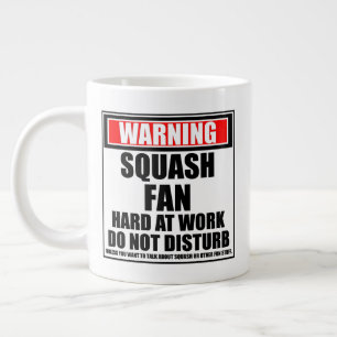 Grande Tasse Avertissement Ventilateur De Squash Dur Au Travail