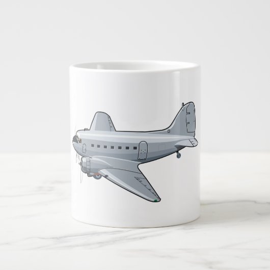 Grande Tasse Avion rétro de dessin (Devant)