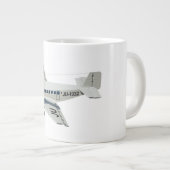 Grande Tasse Avion rétro de dessin (Devant droit)