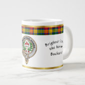Grande Tasse Badge de clan Buchanan Tartan & Motto (Devant droit)