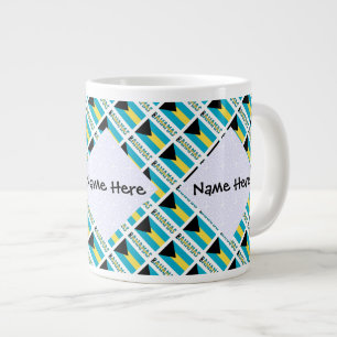 Grande Tasse Bahamas et Drapeau bahaméen Carrelé personnalisé