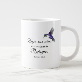Grande Tasse Bajo sus alas Salmo 91 verset de la Bible espagnol
