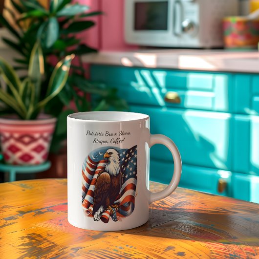 Grande Tasse Bald Eagle et drapeau américain