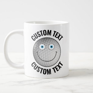 Grande Tasse Balle de golf Personnalisé Visage heureux et texte