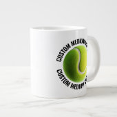 Grande Tasse Balle de Tennis Personnalisée avec Texte de Taille (Devant droit)