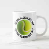 Grande Tasse Balle de Tennis Personnalisée avec Texte de Taille (Droite)
