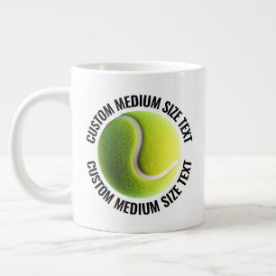 Grande Tasse Balle de Tennis Personnalisée avec Texte de Taille