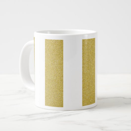 Grande Tasse Bandes d'or, Blancs, Motif rayé (Devant gauche)