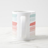 Grande Tasse Bandes estivales en corail et turquoise (Dos)