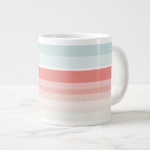 Grande Tasse Bandes estivales en corail et turquoise (Devant droit)
