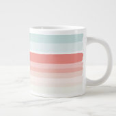 Grande Tasse Bandes estivales en corail et turquoise (Droite)